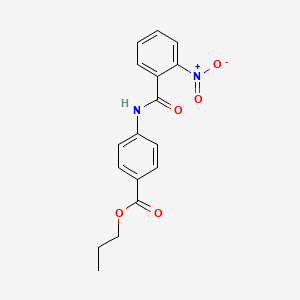 molecular formula C17H16N2O5 B1225227 4-[[(2-Nitrophenyl)-oxomethyl]amino]benzoic acid propyl ester 