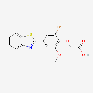 molecular formula C16H12BrNO4S B1225229 2-[4-(1,3-Benzothiazol-2-yl)-2-bromo-6-methoxyphenoxy]acetic acid 