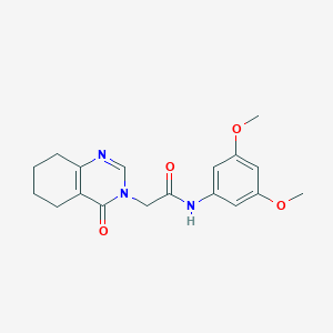 molecular formula C18H21N3O4 B12252300 N-(3,5-dimethoxyphenyl)-2-(4-oxo-3,4,5,6,7,8-hexahydroquinazolin-3-yl)acetamide 