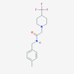 molecular formula C16H21F3N2O B12252317 N-[(4-methylphenyl)methyl]-2-[4-(trifluoromethyl)piperidin-1-yl]acetamide 