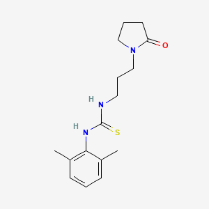 molecular formula C16H23N3OS B1225232 1-(2,6-Dimethylphenyl)-3-[3-(2-oxo-1-pyrrolidinyl)propyl]thiourea 