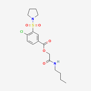 molecular formula C17H23ClN2O5S B1225233 4-Chloro-3-(1-pyrrolidinylsulfonyl)benzoic acid [2-(butylamino)-2-oxoethyl] ester 
