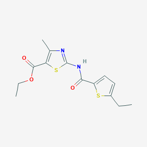 molecular formula C14H16N2O3S2 B1225240 ethyl 2-{[(5-ethyl-2-thienyl)carbonyl]amino}-4-methyl-1,3-thiazole-5-carboxylate 
