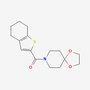 molecular formula C16H21NO3S B1225241 1,4-Dioxa-8-azaspiro[4.5]decan-8-yl(4,5,6,7-tetrahydro-1-benzothiophen-2-yl)methanone 