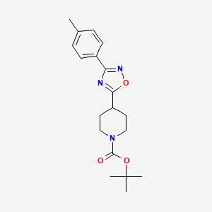 molecular formula C19H25N3O3 B12252414 Tert-butyl 4-[3-(4-methylphenyl)-1,2,4-oxadiazol-5-yl]piperidine-1-carboxylate 