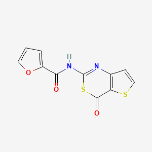 molecular formula C11H6N2O3S2 B1225245 N-(4-oxo-2-thieno[3,2-d][1,3]thiazinyl)-2-furancarboxamide 