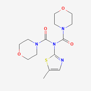 molecular formula C14H20N4O4S B12252466 N-(5-methyl-1,3-thiazol-2-yl)-N-(morpholine-4-carbonyl)morpholine-4-carboxamide 