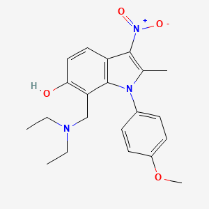 molecular formula C21H25N3O4 B1225248 7-(Diethylaminomethyl)-1-(4-methoxyphenyl)-2-methyl-3-nitro-6-indolol 