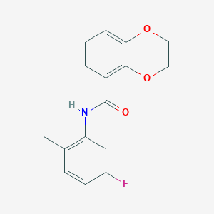 molecular formula C16H14FNO3 B12252486 N-(5-fluoro-2-methylphenyl)-2,3-dihydro-1,4-benzodioxine-5-carboxamide 