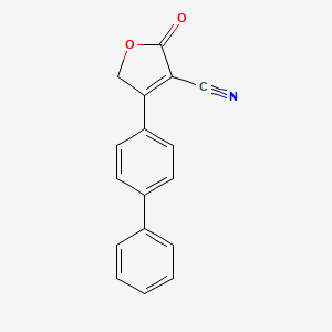 molecular formula C17H11NO2 B1225257 5-oxo-3-(4-phenylphenyl)-2H-furan-4-carbonitrile CAS No. 50691-09-3