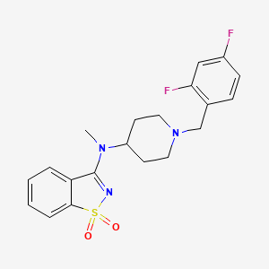 molecular formula C20H21F2N3O2S B12252579 N-[1-[(2,4-difluorophenyl)methyl]piperidin-4-yl]-N-methyl-1,1-dioxo-1,2-benzothiazol-3-amine 