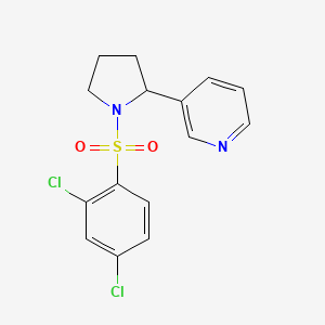 molecular formula C15H14Cl2N2O2S B1225258 3-[1-(2,4-Dichlorophenyl)sulfonyl-2-pyrrolidinyl]pyridine 