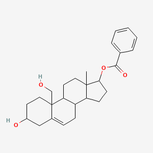 molecular formula C26H34O4 B1225259 benzoic acid [3-hydroxy-10-(hydroxymethyl)-13-methyl-2,3,4,7,8,9,11,12,14,15,16,17-dodecahydro-1H-cyclopenta[a]phenanthren-17-yl] ester 