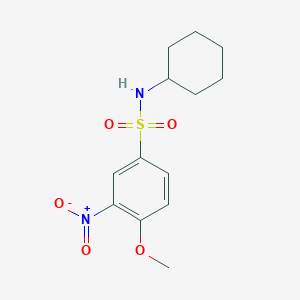 molecular formula C13H18N2O5S B12252668 N-cyclohexyl-4-methoxy-3-nitrobenzene-1-sulfonamide 