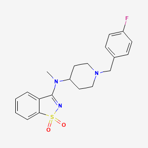 molecular formula C20H22FN3O2S B12252812 N-[1-[(4-fluorophenyl)methyl]piperidin-4-yl]-N-methyl-1,1-dioxo-1,2-benzothiazol-3-amine 