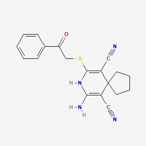 7-Amino-9-(phenacylthio)-8-azaspiro[4.5]deca-6,9-diene-6,10-dicarbonitrile