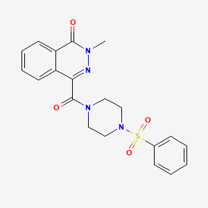 molecular formula C20H20N4O4S B1225286 4-[[4-(Benzenesulfonyl)-1-piperazinyl]-oxomethyl]-2-methyl-1-phthalazinone 