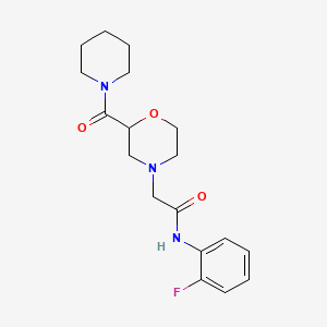 molecular formula C18H24FN3O3 B12252883 N-(2-fluorophenyl)-2-[2-(piperidine-1-carbonyl)morpholin-4-yl]acetamide 