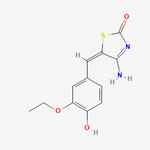 molecular formula C12H12N2O3S B1225289 (5E)-4-amino-5-[(3-ethoxy-4-hydroxyphenyl)methylidene]-1,3-thiazol-2-one 