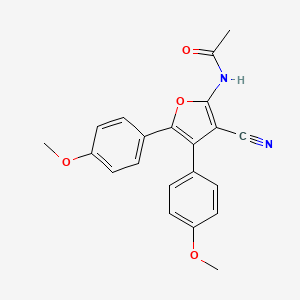 molecular formula C21H18N2O4 B1225292 N-[3-cyano-4,5-bis(4-methoxyphenyl)furan-2-yl]acetamide 