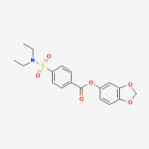 molecular formula C18H19NO6S B1225294 1,3-Benzodioxol-5-yl 4-(diethylsulfamoyl)benzoate 