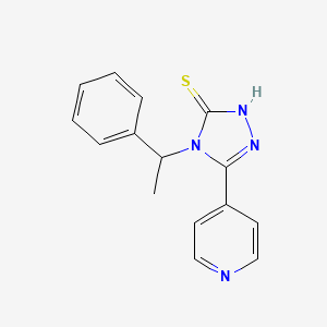 molecular formula C15H14N4S B1225296 4-(1-phenylethyl)-3-pyridin-4-yl-1H-1,2,4-triazole-5-thione 