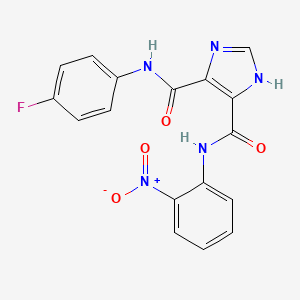 molecular formula C17H12FN5O4 B1225297 N4-(4-Fluorophenyl)-N5-(2-nitrophenyl)-1H-imidazole-4,5-dicarboxamide 