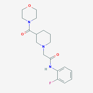 molecular formula C18H24FN3O3 B12252997 N-(2-fluorophenyl)-2-[3-(morpholine-4-carbonyl)piperidin-1-yl]acetamide 