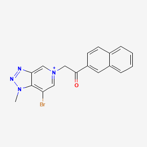 molecular formula C18H14BrN4O+ B1225302 2-(7-Bromo-1-methyl-5-triazolo[4,5-c]pyridin-5-iumyl)-1-(2-naphthalenyl)ethanone 