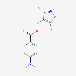 molecular formula C15H18N2O3 B1225304 4-(Dimethylamino)benzoic acid (3,5-dimethyl-4-isoxazolyl)methyl ester 