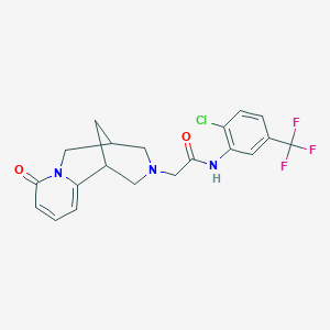 molecular formula C20H19ClF3N3O2 B12253042 N-[2-chloro-5-(trifluoromethyl)phenyl]-2-{6-oxo-7,11-diazatricyclo[7.3.1.0^{2,7}]trideca-2,4-dien-11-yl}acetamide 