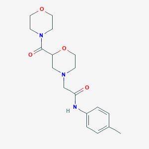 molecular formula C18H25N3O4 B12253058 N-(4-methylphenyl)-2-[2-(morpholine-4-carbonyl)morpholin-4-yl]acetamide 