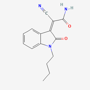 molecular formula C15H15N3O2 B1225309 (2Z)-2-(1-butyl-2-oxoindol-3-ylidene)-2-cyanoacetamide 
