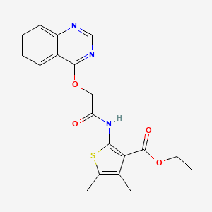 molecular formula C19H19N3O4S B1225310 4,5-Dimethyl-2-[[1-oxo-2-(4-quinazolinyloxy)ethyl]amino]-3-thiophenecarboxylic acid ethyl ester 
