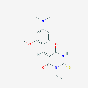 molecular formula C18H23N3O3S B1225312 5-[4-(diethylamino)-2-methoxybenzylidene]-1-ethyl-2-thioxodihydro-4,6(1H,5H)-pyrimidinedione 