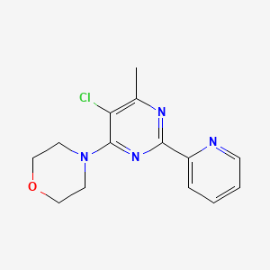 molecular formula C14H15ClN4O B1225319 4-[5-Chloro-6-methyl-2-(2-pyridinyl)-4-pyrimidinyl]morpholine 