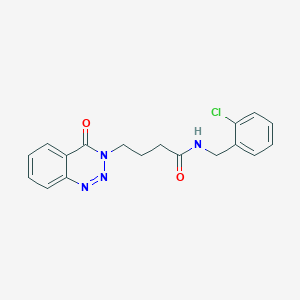 molecular formula C18H17ClN4O2 B12253206 N-(2-chlorobenzyl)-4-(4-oxobenzo[d][1,2,3]triazin-3(4H)-yl)butanamide 