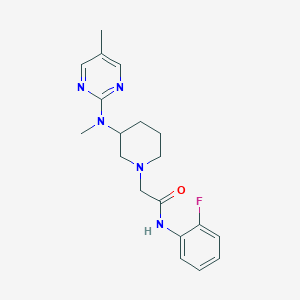 molecular formula C19H24FN5O B12253220 N-(2-fluorophenyl)-2-{3-[methyl(5-methylpyrimidin-2-yl)amino]piperidin-1-yl}acetamide 