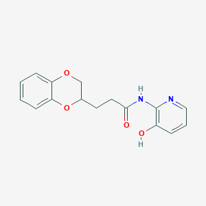 molecular formula C16H16N2O4 B1225326 3-(2,3-dihydro-1,4-benzodioxin-3-yl)-N-(3-hydroxy-2-pyridinyl)propanamide 