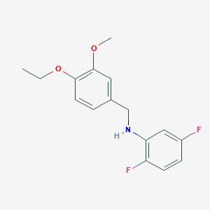 molecular formula C16H17F2NO2 B12253293 N-[(4-ethoxy-3-methoxyphenyl)methyl]-2,5-difluoroaniline 