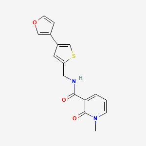 molecular formula C16H14N2O3S B12253297 N-{[4-(furan-3-yl)thiophen-2-yl]methyl}-1-methyl-2-oxo-1,2-dihydropyridine-3-carboxamide 