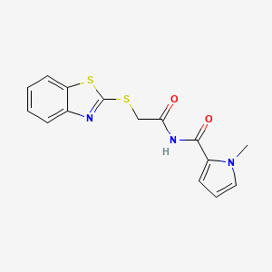 molecular formula C15H13N3O2S2 B1225332 N-[2-(1,3-benzothiazol-2-ylthio)-1-oxoethyl]-1-methyl-2-pyrrolecarboxamide 