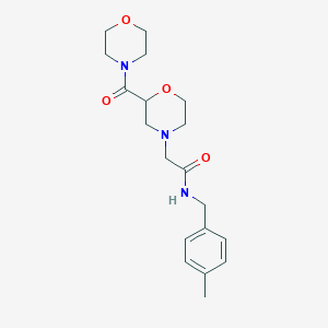 molecular formula C19H27N3O4 B12253392 N-[(4-methylphenyl)methyl]-2-[2-(morpholine-4-carbonyl)morpholin-4-yl]acetamide 