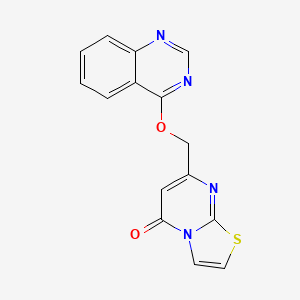 molecular formula C15H10N4O2S B1225340 7-(4-喹唑啉氧甲基)-5-噻唑并[3,2-a]嘧啶酮 