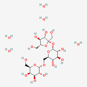 molecular formula C18H32O16 B1225341 2-[[6-[3,4-dihydroxy-2,5-bis(hydroxymethyl)oxolan-2-yl]oxy-3,4,5-trihydroxyoxan-2-yl]methoxy]-6-(hydroxymethyl)oxane-3,4,5-triol CAS No. 512-69-6