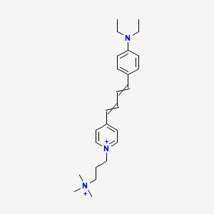 molecular formula C25H37N3+2 B1225343 3-[4-[4-[4-(Diethylamino)phenyl]buta-1,3-dienyl]pyridin-1-ium-1-yl]propyl-trimethylazanium 