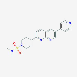 molecular formula C20H23N5O2S B12253447 N,N-dimethyl-4-[6-(pyridin-4-yl)-1,8-naphthyridin-2-yl]piperidine-1-sulfonamide 