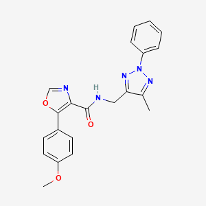 molecular formula C21H19N5O3 B1225345 5-(4-methoxyphenyl)-N-[(5-methyl-2-phenyl-4-triazolyl)methyl]-4-oxazolecarboxamide 