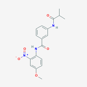 molecular formula C18H19N3O5 B1225348 N-(4-methoxy-2-nitrophenyl)-3-[(2-methyl-1-oxopropyl)amino]benzamide 