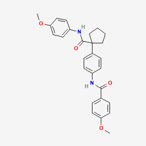 molecular formula C27H28N2O4 B1225349 4-methoxy-N-[4-[1-[(4-methoxyanilino)-oxomethyl]cyclopentyl]phenyl]benzamide 